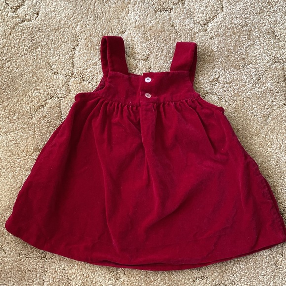 3/$30 Vintage Velvet Holiday Pinafore Dress 12m - Picture 2 of 6